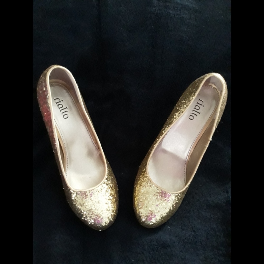 Rialto gold glitter dress heels